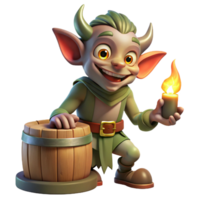 timeless elegant A mischievous imp playing tricks in a dimly lit tavern, warm, flickering candlelight, Dutch Golden Age style exclusive png