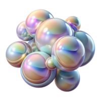 splendid vintage A cluster of floating, iridescent bubbles, with swirling patterns and refracted light, in a soft, dreamy atmosphere 4K png