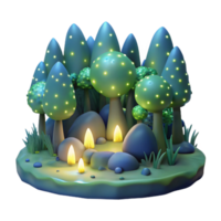 impressive vintage A group of fireflies illuminating a dark forest, bioluminescent glow, depicted in a dreamy, ethereal style genuine png