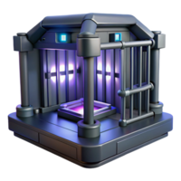 acclaimed creative A futuristic prison cell, dark lighting, gritty style, concept art, expertly shot png