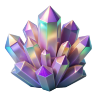 alluring modern A cluster of crystalline structures, in shades of amethyst and quartz, with refracted light creating rainbow highlights fine detail png