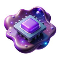 magnificent romantic bohemian A single, glowing circuit board floating in space, surrounded by swirling nebulae, illuminated by a cosmic, purple light, space opera style studio quality png