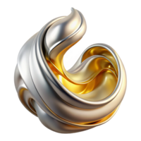 captivating iconic A flowing, liquid metal sculpture in shimmering silver and gold, reflecting a warm, golden light, creating a sense of fluidity and movement. Art Nouveau style png
