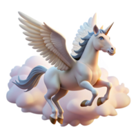 notable art deco A majestic pegasus flying through a cloudy sky, soft sunlight, dreamlike style precision png