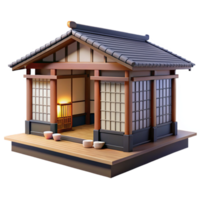 wonderful dynamic avant garde A traditional Japanese house with sliding shoji screens, tatami mats, minimalist decor, soft natural light top tier png