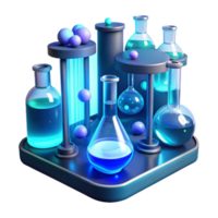 pristine abstract A futuristic laboratory, filled with bubbling beakers and glowing test tubes, illuminated by the cool blue light of the holographic displays. Sci fi style, clinical lighting sharp png