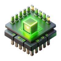radiant peaceful minimalist A close up of a circuit board, its components intricately arranged, illuminated by a bright green light, rendered in a macro photography, technical style high quality png