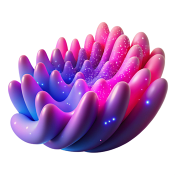 utsökt avant garde en fält av lysande partiklar formning Vinka tycka om mönster, med en Färg lutning från djup blå till ljus rosa. rörelse fläck applicerad detaljerad png