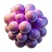 exceptional mid century A cluster of translucent spheres, overlapping and intersecting, with a gradient color scheme from light pink to deep purple. Soft lighting perfect clarity png