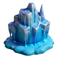 vibrant reflective avant garde A frozen waterfall in winter, crystalline and shimmering, hyperrealistic style, cool blue lighting authentic png
