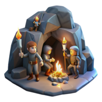coveted surreal A group of adventurers exploring a dark and mysterious cave, flickering torchlight, adventurous and gritty style 8K png