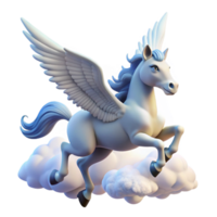 extraordinary victorian A graceful pegasus soaring through the clouds, soft sunlight illuminating its white wings, fantasy art style impeccable png
