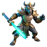 picturesque distinctive A fierce dragonborn warrior wielding a glowing obsidian sword, dynamic pose, dramatic lighting, comic book style png