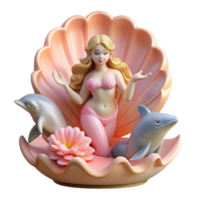 quintessential bohemian A graceful Aphrodite, the Greek goddess of love and beauty, emerging from a seashell, surrounded by dolphins, illuminated by a soft, rosy glow. Rococo style genuine png