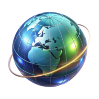 spectacular quintessential A holographic projection of Earth, rotating slowly, continents outlined in glowing lines, dark space background with subtle nebulae, digital art style png