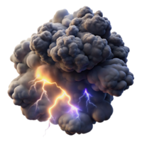 dazzling peaceful creative A cloud of smoke and dust illuminated by a flash of lightning, revealing intricate fractal patterns. Dark and moody, high contrast luxury png