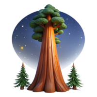 serene victorian A colossal sequoia tree reaching towards a starry night sky, moonlight illuminating the bark, fantasy art style expertly shot png