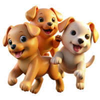 alluring melancholic impressionist A playful group of puppies tumbling over each other in a grassy field, illuminated by warm sunlight, in a cheerful, lighthearted style perfect clarity png