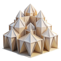 playful magnificent An intricate origami inspired building, folded paper like structures, soft lighting genuine png
