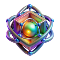 quintessencial barroco uma quantum computador essencial, brilhando com multicolorido energia, complexo geométrico formas, abstrato arte estilo perfeito clareza png