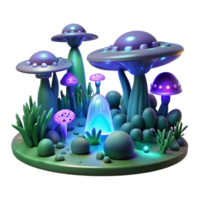 exquisite passionate creative A bioluminescent alien forest, filled with strange, glowing flora and fauna, dappled shadows, hyperrealistic, trending on Artstation, artisan png