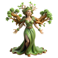 melancholic dazzling An elegant dryad emerging from an ancient oak, leaves swirling, dappled sunlight, Pre Raphaelite style gallery standard png