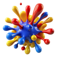 wonderful melancholic rustic A chaotic explosion of paint splatters in bold, primary colors, lit by a harsh, overhead light. Abstract Expressionism style studio quality png