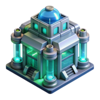 notable vintage A microscopic view of a nanobot constructed building, intricate details, bioluminescent lighting, scientific atmosphere, futuristic style, 4K png