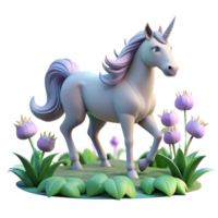 elegant distinctive A regal unicorn grazing in a field of moonflowers, moonlight, ethereal and dreamlike, fantasy art png