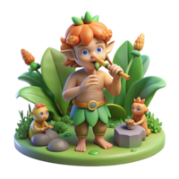 extraordinary dramatic contemporary A mischievous Pan playing his pipes in a sun drenched forest glade, surrounded by nymphs and satyrs, vibrant and colorful, Impressionist style, crisp png