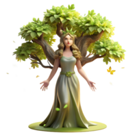 signature coastal An ethereal dryad emerging from a giant oak tree, dappled sunlight filtering through the leaves, Pre Raphaelite style ultra HD png