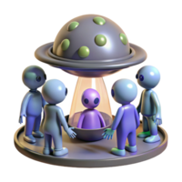 exquisite notable A group of aliens gathered around a strange artifact, mysterious and intriguing, science fiction style png