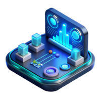 quintessential vintage A futuristic interface, complex data visualizations, glowing neon blue, cyberpunk style perfect clarity png