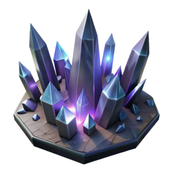 mélancolique vibrant une champ de embrasé, cristalline fragments, avec pointu, angulaire bords et réfracté lumière, dans une sombre, mystérieux réglage parfait clarté png