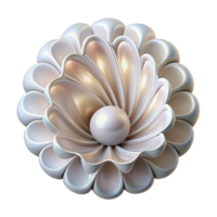 stunning gothic A complex fractal pattern resembling a seashell, rendered in shades of white and illuminated by a soft, pearly light, minimalist style professional png