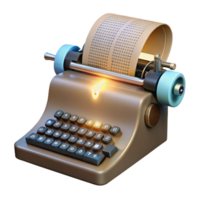 signature minimalist An antique typewriter generating binary code onto a roll of paper, dust motes illuminated by a single beam of light, vintage style high quality png