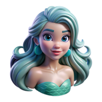 gorgeous tranquil organic Portrait of a beautiful mermaid with flowing hair, shimmering scales, and a wistful expression, lit by underwater sunlight, in a mythical style handcrafted png
