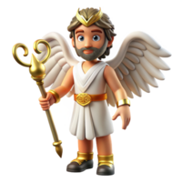 memorable victorian A cunning Hermes, the Greek messenger god, wearing winged sandals and holding a caduceus, against a backdrop of a swiftly moving sky. Art Deco style sharp png
