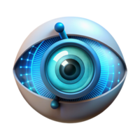 inesquecível clássico uma digital representação do uma humano olho, íris digitalização e analisando dados, iluminado de brilhando binário código, dentro uma futurista, biométrico estilo original png