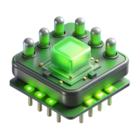 unparalleled avant garde A close up of a circuit board, its components intricately arranged, illuminated by a bright green light, rendered in a macro photography, technical style gallery standard png