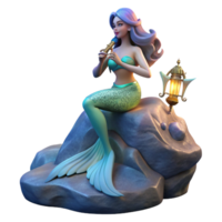 immaculate bold mid century A beautiful siren luring sailors with her enchanting song, perched on a rocky outcrop, Art Nouveau style, mysterious, twilight lighting high quality png