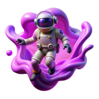 energetic gorgeous A lone astronaut, floating in the void of space, surrounded by a swirling nebula of pink and purple. Surreal style, ethereal lighting exclusive png
