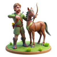 pristine coastal A wise centaur teaching a young boy archery in a forest clearing, soft, dappled light, Renaissance style, fine detail png
