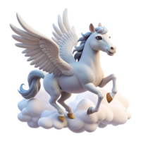 breathtaking inspired A graceful pegasus soaring through the clouds, soft sunlight illuminating its white wings, fantasy art style png