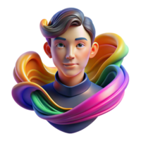 mysterious vibrant An abstract portrait composed of flowing lines and vibrant colors, with a dynamic composition and a blurred effect precision png