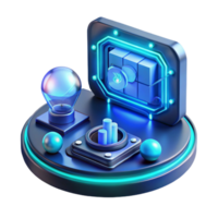 hipnotizante se destacarem uma futurista interface, complexo dados visualizações, brilhando néon azul, cyberpunk estilo png
