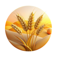 distinguished impressionist A field of wheat swaying in the wind, golden hour lighting, peaceful and serene style handcrafted png