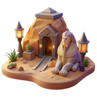 romantic majestic A majestic sphinx guarding a hidden tomb, desert setting, mysterious and imposing, fantasy art authentic png