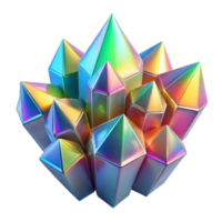 peaceful impressive A cluster of crystalline structures, refracting light in a spectrum of rainbow colors, with a sharp, geometric aesthetic perfect clarity png