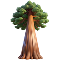 alluring ethereal organic A giant sequoia tree reaching towards the sky, soft light, majestic style, realistic textures, authentic png